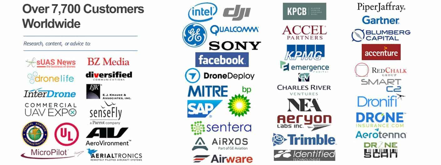 Logos of DroneAnalyst Customers